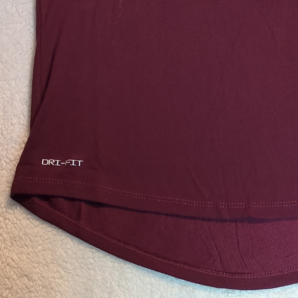Nike Women's Dri-FIT Athletic Cut Maroon Sleeveless Dri-FIT Tank Top - Picture 5 of 8